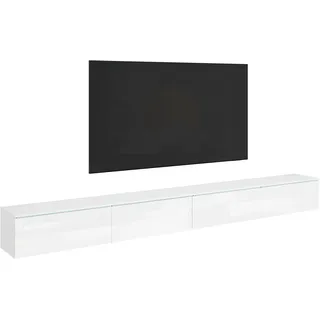 Home Affaire Vera TV-Schrank 300 cm Weiß Hochglanz Kunststoff/Metall/Holzwerkstoff