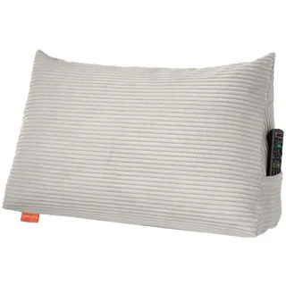 sleepling Rückenkissen für Bett und Sofa 70x40x20cm, Cord Beige | Keilkissen, Lendenkissen, Lesekissen, Strandkissen, Großes Kissen zum Lesen mit Seitenfach, Made in EU, OEKO-TEX, Waschbar