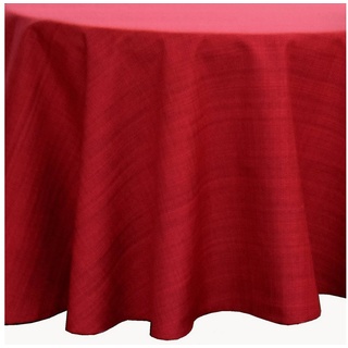 TextilDepot24 Gartentischdecke Outdoor Tischwäsche wetterbeständig für Draussen und Drinnen, meliert rot rund - 145 cm x 145 cm