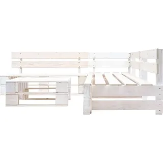 vidaXL Paletten-Lounge-Set 4-tlg. Holz weiß
