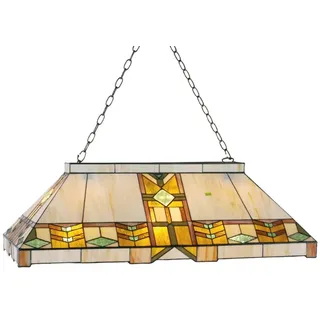 Clayre&Eef Tiffany Hängelampe EDDART, dimmbar, Multicolour, für Wohn- / Esszimmer, Glas, Tiffany, Pendelleuchte - 92 cm - 47 cm - 30 cm