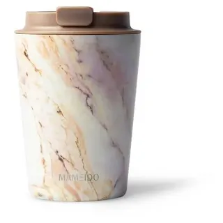 MAMEIDO Thermobecher, Edelstahl, Kunststoff, Silikon, doppelwandig isoliert, auslaufsicher in 350ml, 470ml, 700ml & 1200ml rosa 350 ml | Ø 9.1 cm x 14 cm