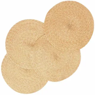 Homescapes TISCHSET gold im 4er-Set, Platzsets rund geflochten, 40 cm