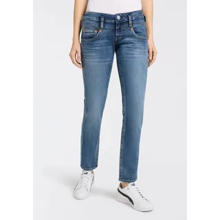 Herrlicher Slim-fit-Jeans "Pitch Slim Denim Stretch", Damen, Gr. 33, Länge 30, blau (snake blau), Denim/Jeans, Obermaterial: 98% Baumwolle, 2% Elasthan, slim fit, Jeans Slim-fit-Jeans, mit niedriger Taille