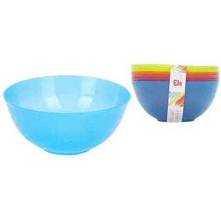 Excellent Houseware Bunte Plastik Müslischalen Runde Frühstücks-Müsli-Haferflocken-Suppenschale 6 Stück