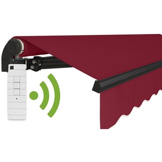 empasa Gelenkarmmarkise "START PLUS" elektrische Markise mit Fernbedienung & Handkurbel rot 400 cm x 250 cm
