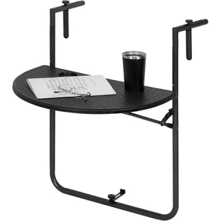 Woltu Balkonhängetisch klappbar 60 x 84,5 x 36 cm Schwarz