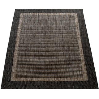 Paco Home In- & Outdoor Flachgewebe Teppich Modern Bordüre Natürlicher Look In Braun, Grösse:60x100 cm
