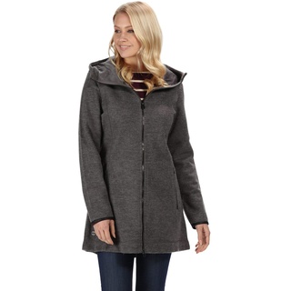 Regatta Damen Ranata Wool Effect Leatherette Trim Long-Length Hooded Fleece, Magnet, S (12)