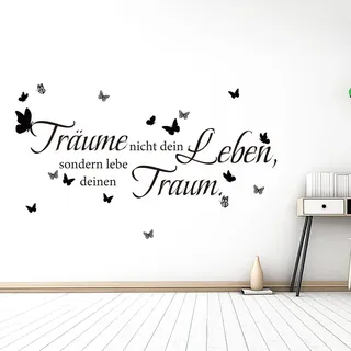 Wandtattoo Wohnzimmer Sprüch,Wandtattoo Schlafzimmer Erwachsene,Wandsticker Mädchen Jungen Schwarze für Wohnzimmer Schlafzimmer Vorraum Flur Fenster Wanddeko