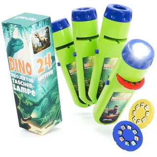 greate. Diaprojektor 4x Taschenlampe Dinosaurier Kinder - Dino Projektor Lampe & 24 Bilder