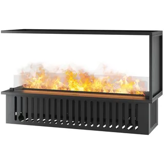 Infire Elektrokamin INVAPO Inside U1200 Elektrokamineinsatz, Wasserdampfkamin mit 3D Flammeneffekt schwarz
