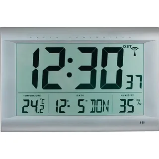 Funk-Digitaluhr Funkuhr Ku.mattsilber 1,5V Zahlen