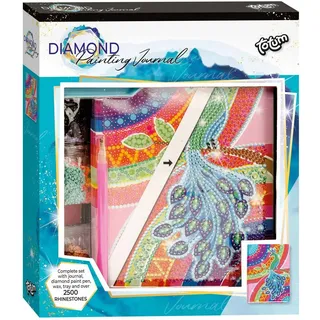 Totum 079762 Pfau Diamond Painting Bastelset Notizbuch, bunt