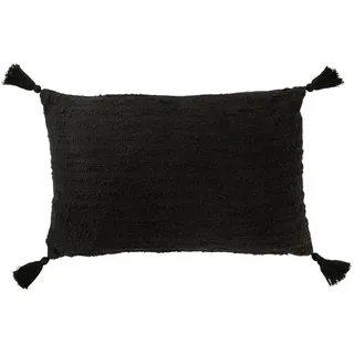 DAHEIM Kissen Quasten 60 x 40 cm Baumwolle Schwarz