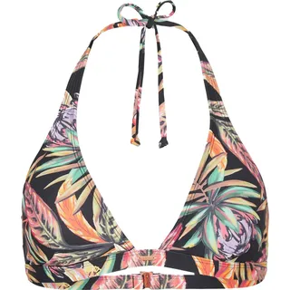 O'Neill Marga Halter Bikini Top black tropical flower (39033) 44C