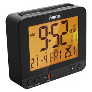 Hama Wecker RC 550 Funk, digital, Snooze, Thermometer, Lichtsensor, schwarz