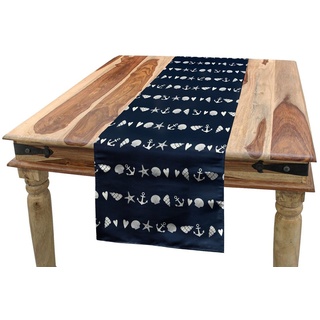 Abakuhaus Tischläufer Esszimmer Küche Rechteckiger Dekorativer Tischläufer, maritim Horizontal Nautik blau|weiß 40 cm x 225 cm