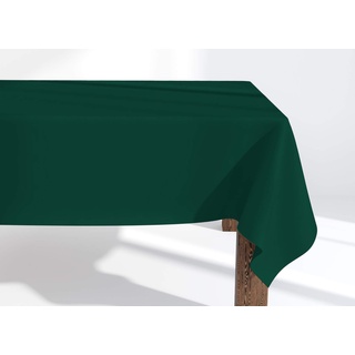 Market-Alley Tischdecke Tischwäsche Pflegeleicht Tischtuch Tischdekoration Tafeltuch Uni einfarbig rechteckig (120 Dunkelgrün ; 140cm x 220cm)