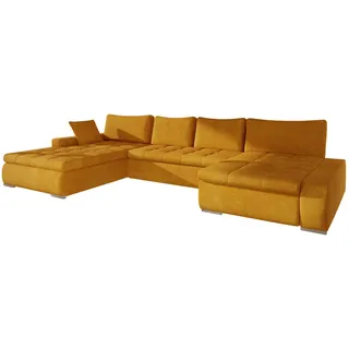 Mirjan24 Eckcouch 7-Sitzer Textil U-Form Gelb