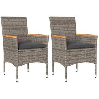 vidaXL Gartenstuhl 53 x 61 x 83 cm grau 2 St.