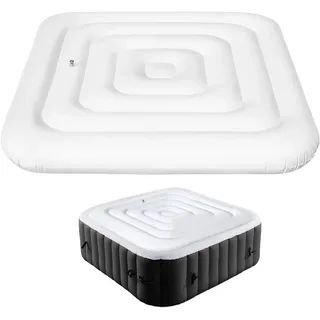 Qikam Thermoabdeckung für Whirlpools, Aufblasbare Poolabdeckung mit 2 Handhaben, Regenfest Und ReißFest Whirlpoolzubehör, Aufblasbarer Whirlpools für Outdoor