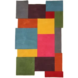 KADIMA DESIGN Handgetufteter Wollteppich "Hallein Eva" - Geometrisch & Modern. Farbe: Multi, 120x180 cm Kadima Design