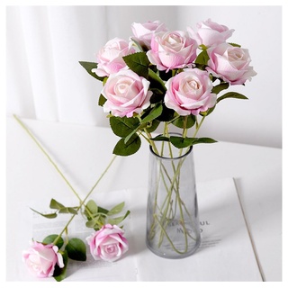 Kunstblumenstrauß Rose Künstliche Blume,Valentinstag Geschenk Hochzeit Dekoration Blume, Rouemi, 7Stück rosa
