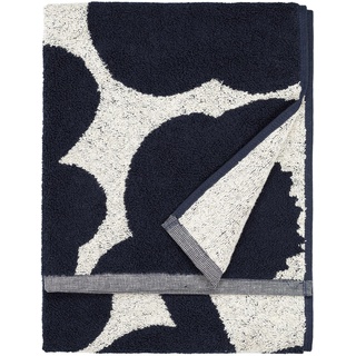MARIMEKKO Unikko Frottee-Handtuch aus Baumwolle (dunkelblau) – Handtücher mit Blumenmuster – 71,1 x 50,8 cm