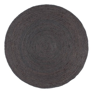 Teppich Handgefertigt Jute Rund 240 cm Dunkelgrau, furnicato, Runde grau