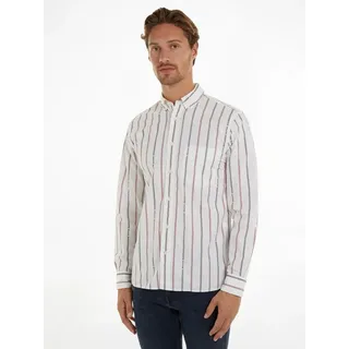 Tommy Hilfiger Langarmhemd HILFIGER DOUBLE STP RF SHIRT weiß M