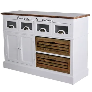Nostalgie Anrichte „Villa Eleonore“ – Shabby Weißes Sideboard im Landhausstil HMA14a Palazzo Exklusiv