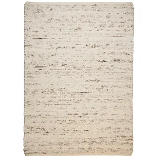 THEKO Teppich Berberina Super in Beige/Weiß Melliert, 100% Schurwollel, 70x240cm, handgewebt, beidseitig verwendbar, 405509