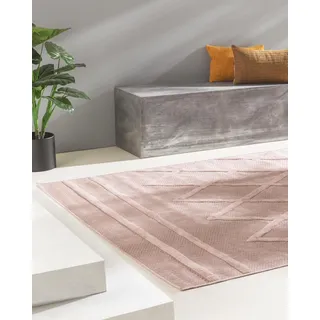 benuta Nest In- & Outdoor Teppich Bonte - Rosa 200x290 cm - Strapazierfähig & Pflegeleicht - Für Balkon, Terrasse, Garten - Küchenteppich & Wohnzimmerteppich - Geometrisch, Boho-Style, Hygge Cozy