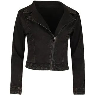 Fraternel Damen Jeansjacke Denim talliert Stretch Schwarz L - L