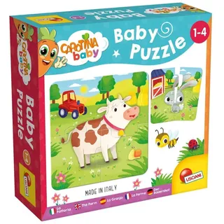 Lisciani - CAROTINA BABY - Bauernhof Puzzle - Lernspielzeug für Kinder mit Bauernhoftieren - Spielerisches Lernen - Made in Italy - Für Kinder von 1 bis 4 Jahren