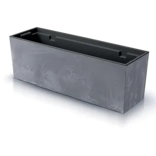 R.G. Blumenkasten Balkonkasten Beton Optik Pflanzkasten Beton Optik Blumenkübel Urbi Effect mit Pflanzeinsatz Moderner Pflanztrog mit Einsatz für Balkon & Garten (600 Grau)