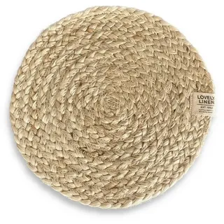 Lovely Linen Platzset Linen Breezy Tischset Jute natural beige Ø40cm (1 Stück), BREEZY PLACEMAT Ø40 NATURAL BEIGE W:40 D:40 H:1 beige