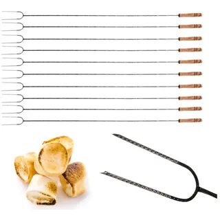 GarPet Grillspieß 100 cm rostfrei schwarz 10er Set