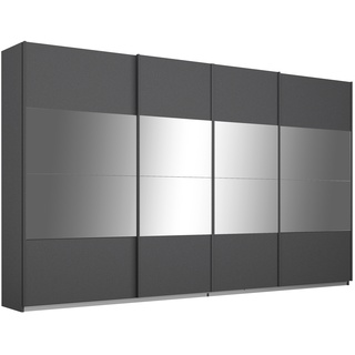 LIV'IN Synchron-Schwebetürenschrank LAGOS, Grau Metallic - 316 x 230 cm - 4 Türen - mit Spiegel