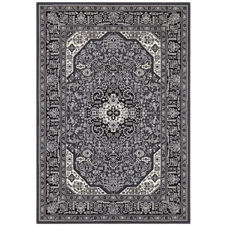 Teppich Orientalischer Kurzflor Teppich Skazar Isfahan Dunkelgrau, NOURISTAN, rechteckig, Höhe: 9 mm grau 160 cm x 230 cm x 9 mm