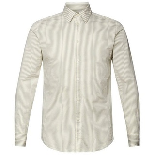Esprit Langarmhemd Gestreiftes Hemd aus Baumwoll-Popeline grün L