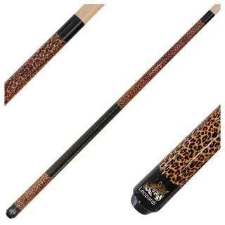 Winsport Billardqueue Leopardi Poolbillardqueue, Griffband schwarz genarbtes PU-Leder