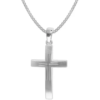 trendor Herren-Halskette mit Kreuz 925 Silber 31x19 mm