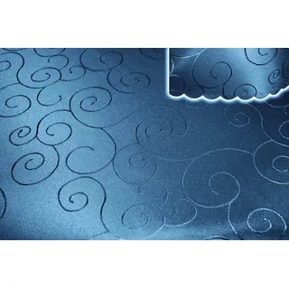 Haus und Deko Tischdecke Tischdecke 110x110 cm damast Ornamente Mitteldecke bügelfrei fleckenab (1-tlg) blau