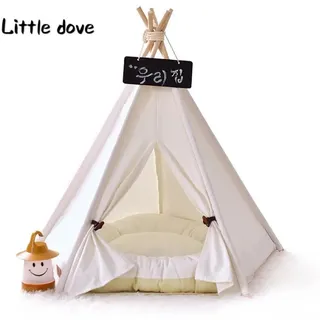 little dove Hundematratze Haustier Tipi Hunde Tipi Zelt abnehmbar und waschbar mit Matraze 50 cm