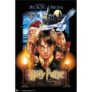 Harry Potter - Stein der Weisen - Film Kino Movie Plakat Poster Druck - Größe 61x91,5 cm + 1 Ü-Poster der Grösse 61x91,5cm