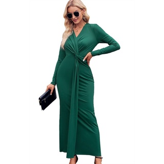 ZWY Maxikleid Maxi-Bodycon-Kleid für Damen, Kleid mit V-Ausschnitt (Kleider, Frühlings- und Sommerkleider, Damenbekleidung)