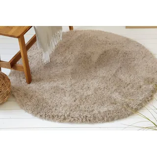 OTTO home Josetta Hochflorteppich Ø 120 cm 50 mm Braun