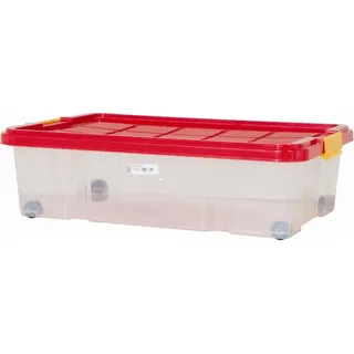 Aufbewahrungsbox- Unterbettbox mit Rollen und Deckel 28 Liter